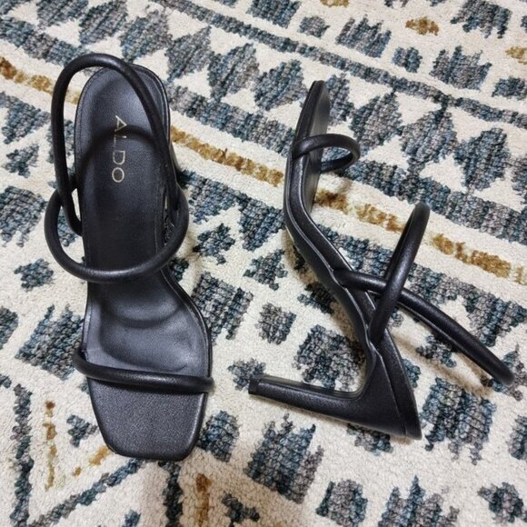 Aldo Black Strappy Heels - Picture 5 of 7